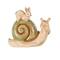 11.75" Cream & Green Magnesium Oxide Snail Garden Sculpture with Rabbit